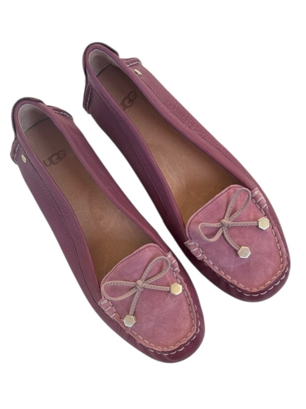 EUC UGG Leather Brinley Driving Moccasins / Loafers Rose Size 7